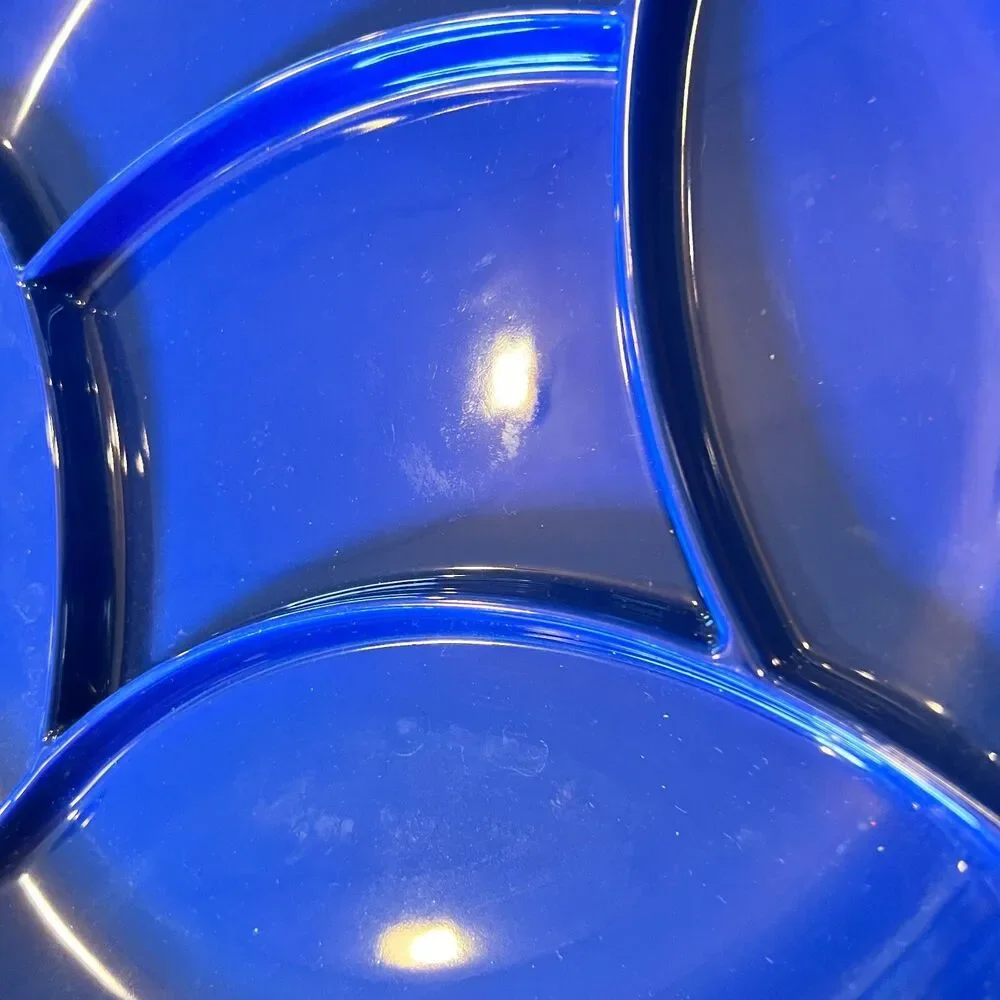 Tabitha Brown Target Stoneware Ceramic Wave Divided Serve Plate Platter table